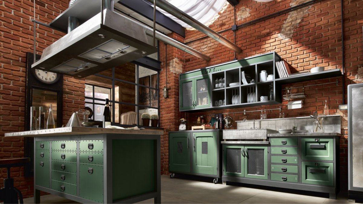 Кухня лофт из металла