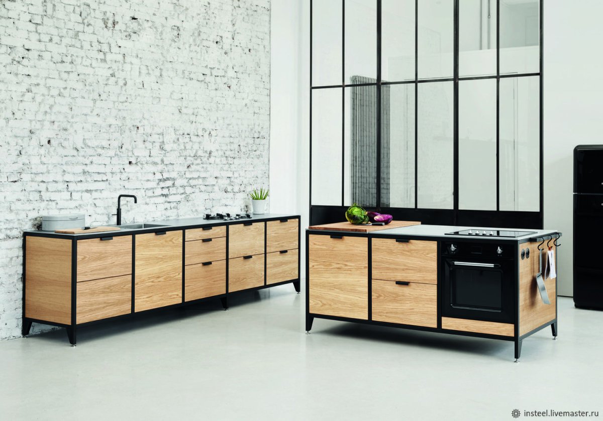 Кухня лофт на металлокаркасе