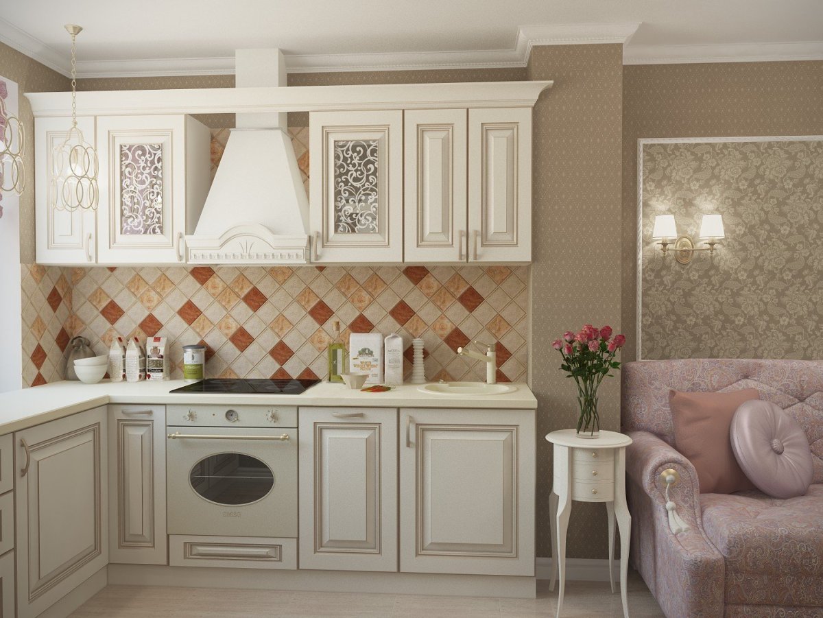 Кухня беленый дуб