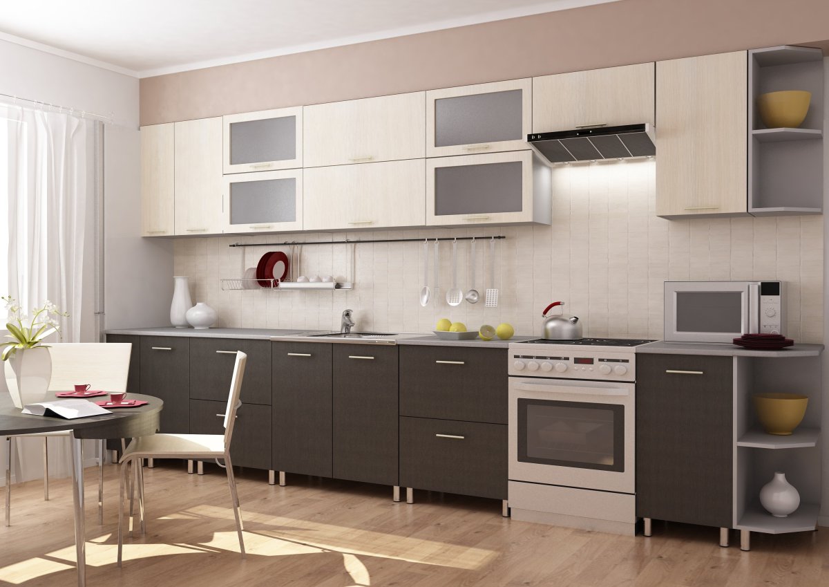 Современная кухня из беленого дерева