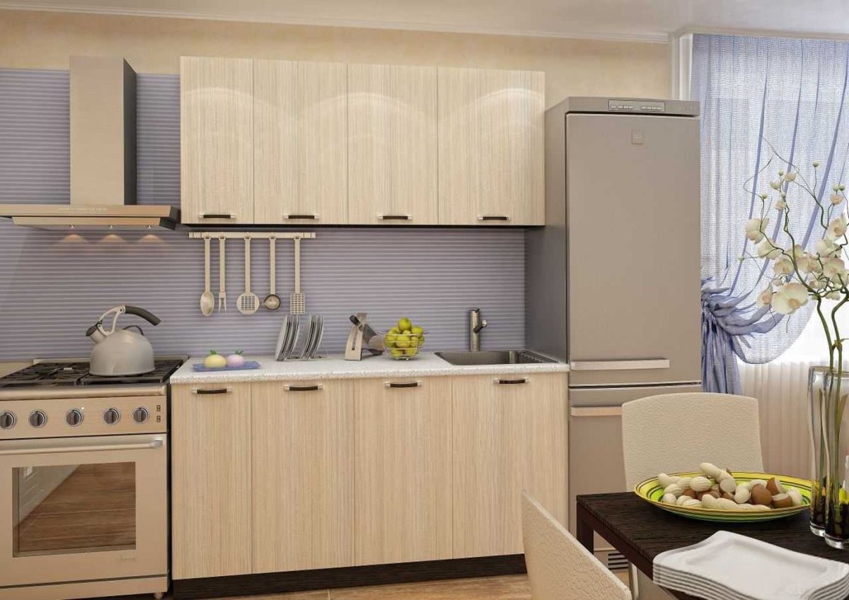 Кухня рамочная 2100 мм (венге/беленый дуб)