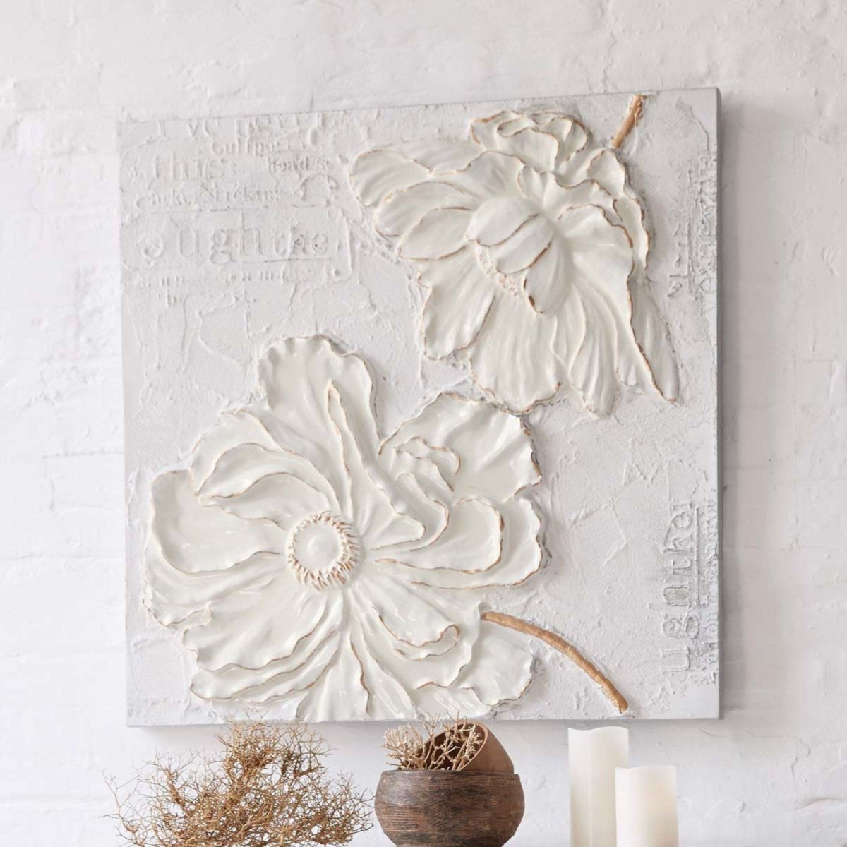 Объемные цветы из текстурной пасты