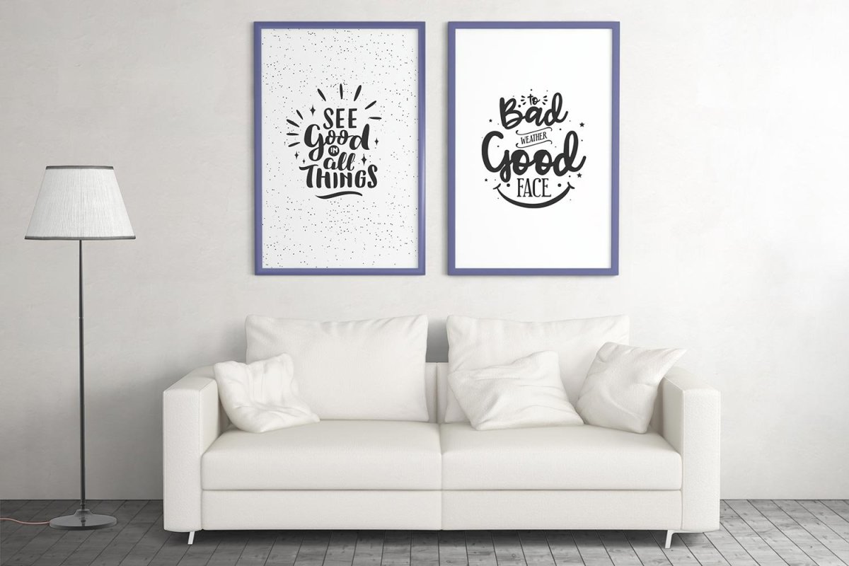 Мокап плакат на стене