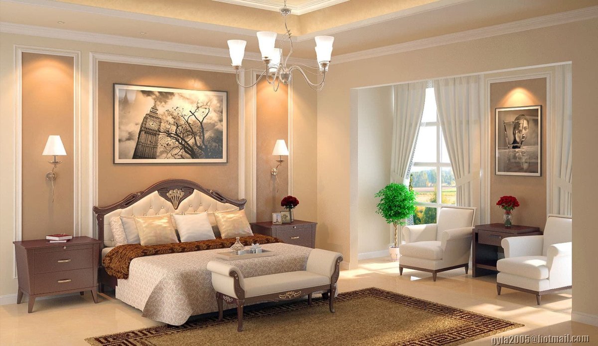 Терракотовый цвет в спальне