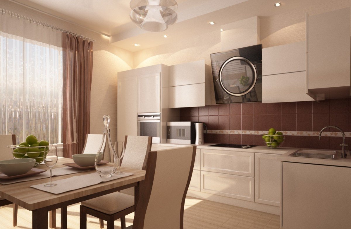 Коричневая кухня в интерьере