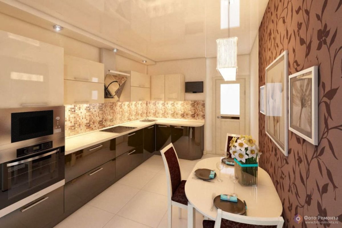 Кухня в теплых тонах