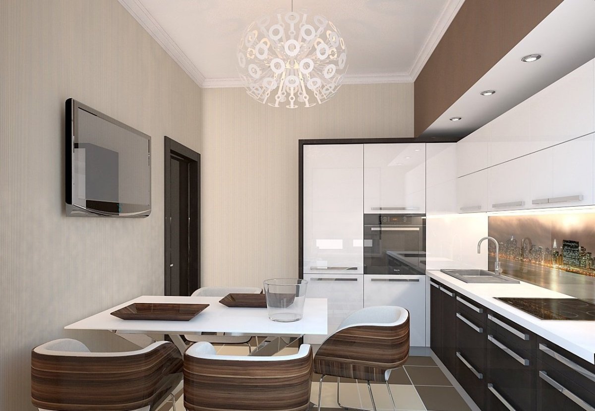 Кухня в салатно корочневом цвете