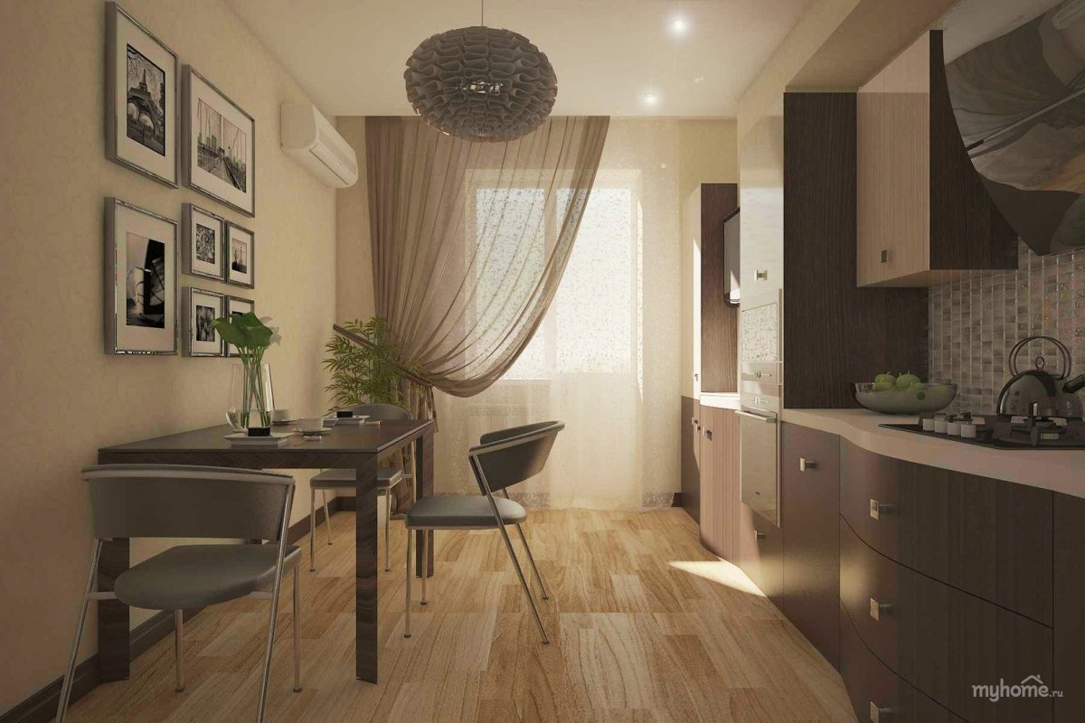 Кухня в бежевых тонах