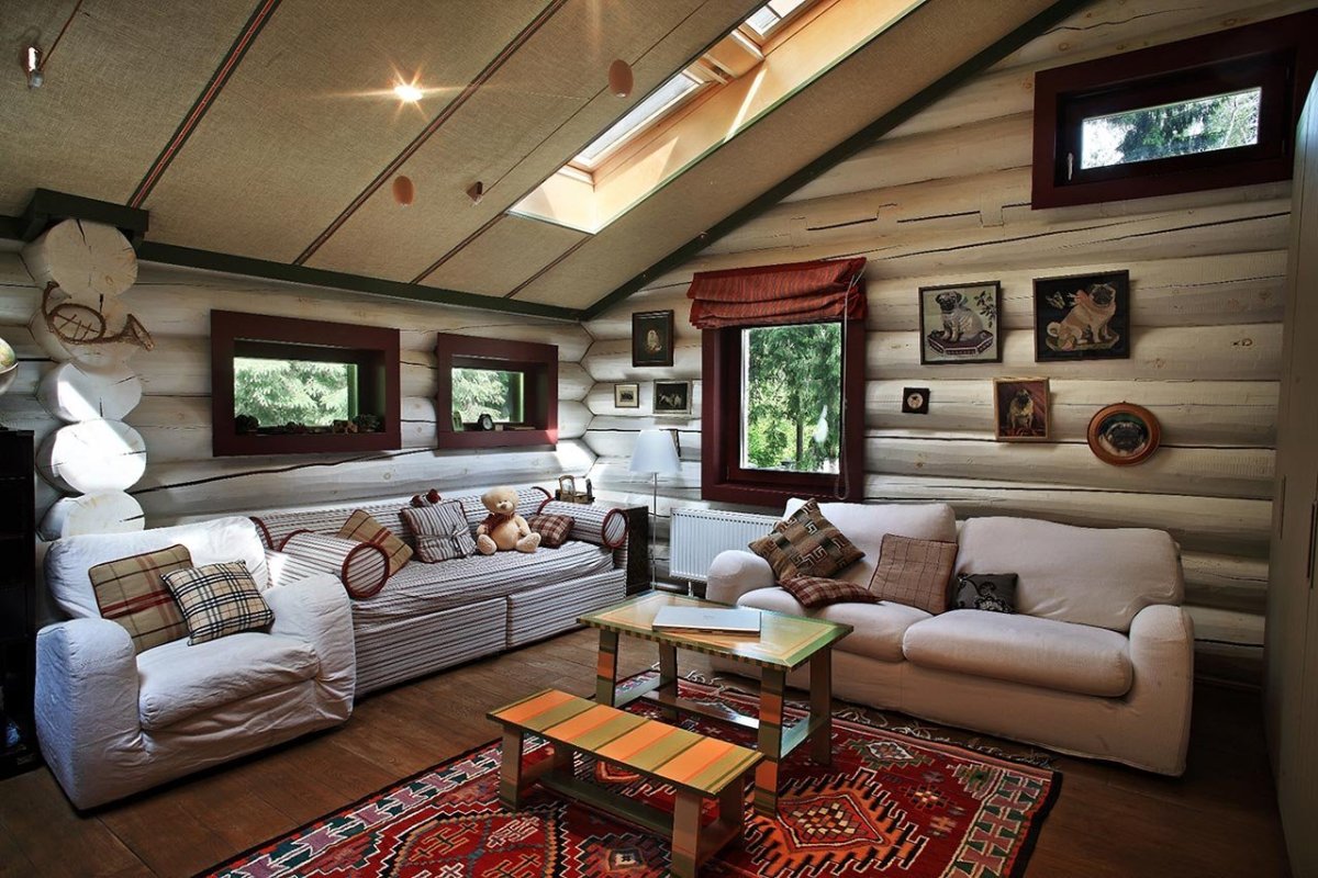 Бревенчатый дом интерьер