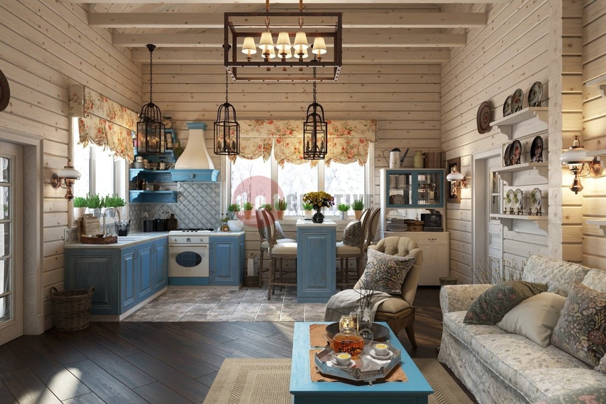 Дом Скандинавия из оцилиндрованного бревна