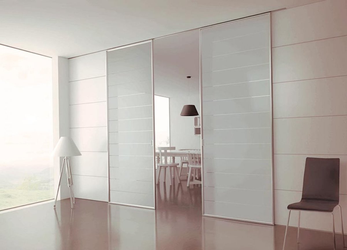 Сдвижная перегородка межкомнатная профиль алюм. Кп40