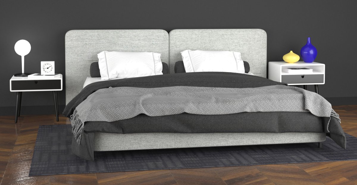 Кровать двуспальная черно белая