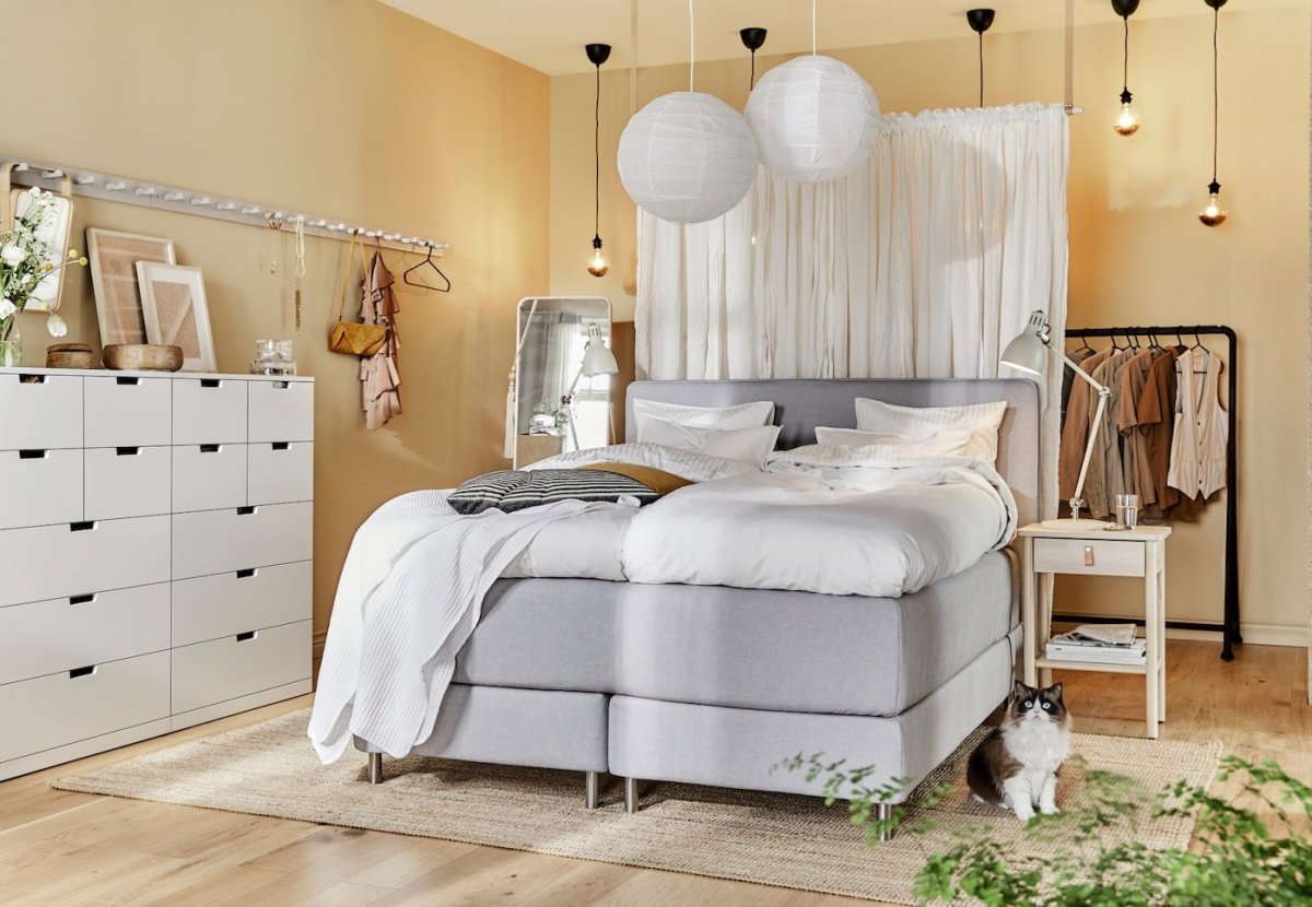 Спальня в скандинавском стиле икеа