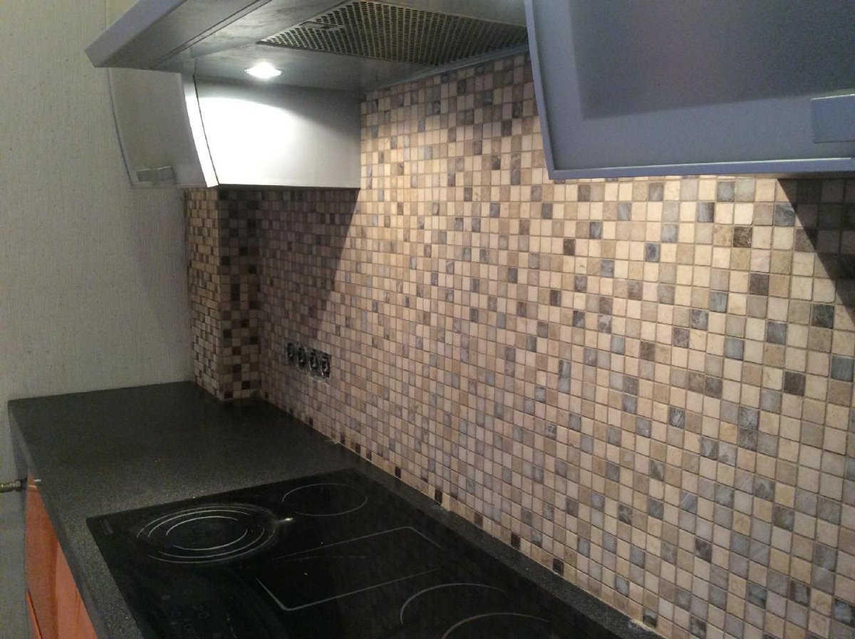 Фартук для кухни под мозаику одним полотном