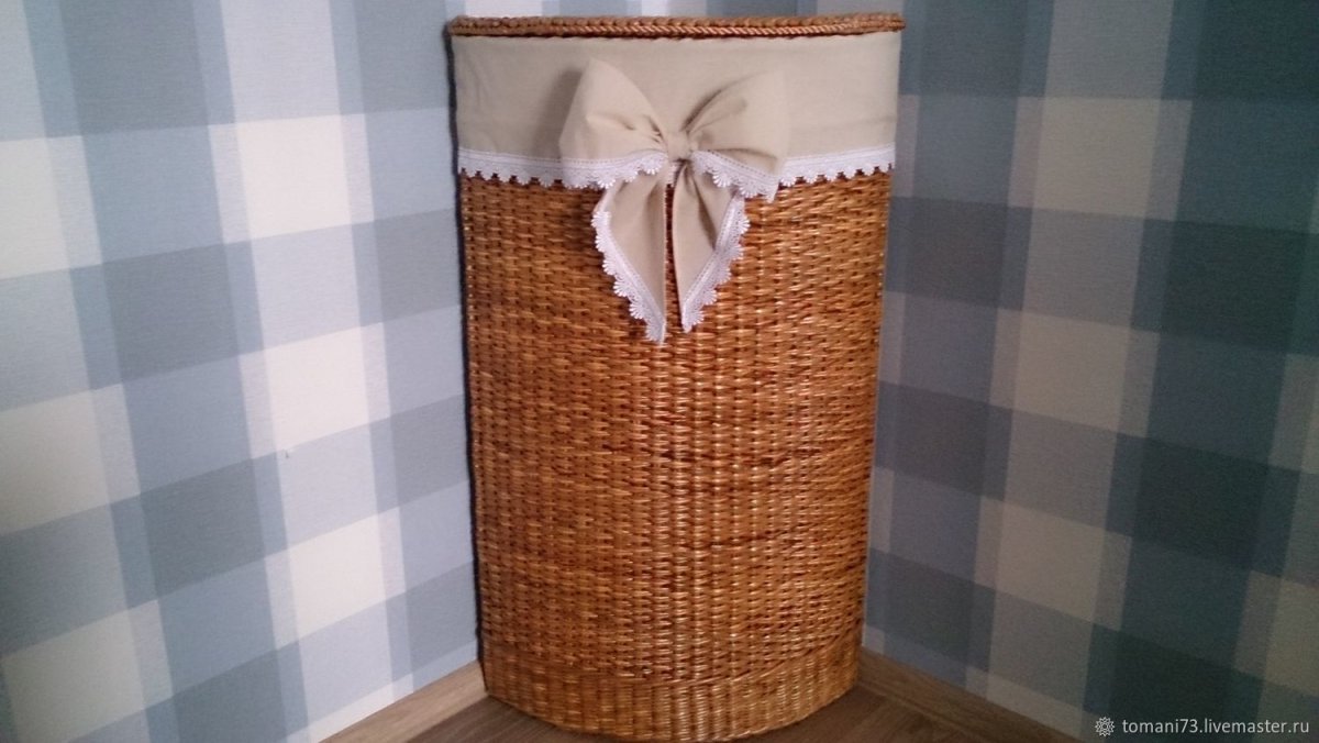 Корзина для белья угловая тканевая