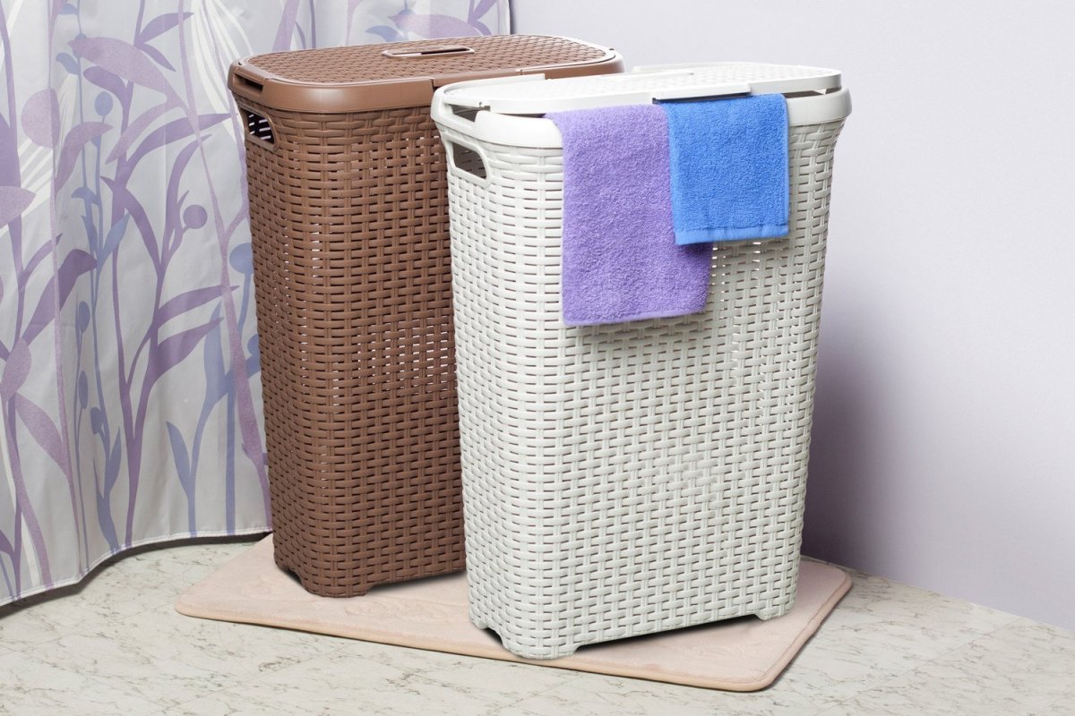 Корзина для белья м-пластика Пирула м 2614 белый, 35 л