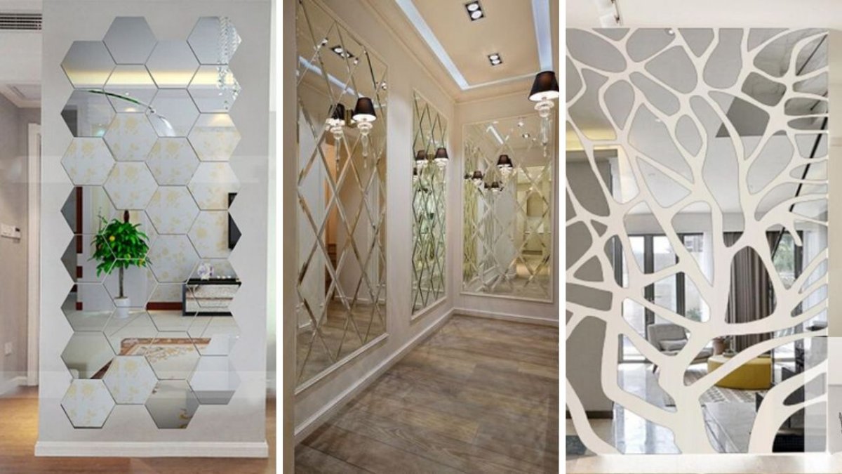 Зеркала соты в интерьере прихожей