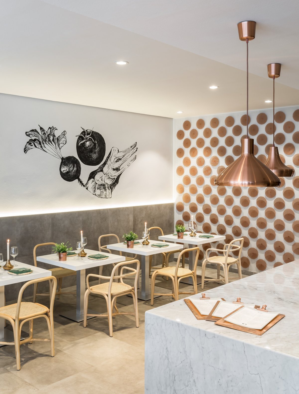 Интерьер стен в кафе