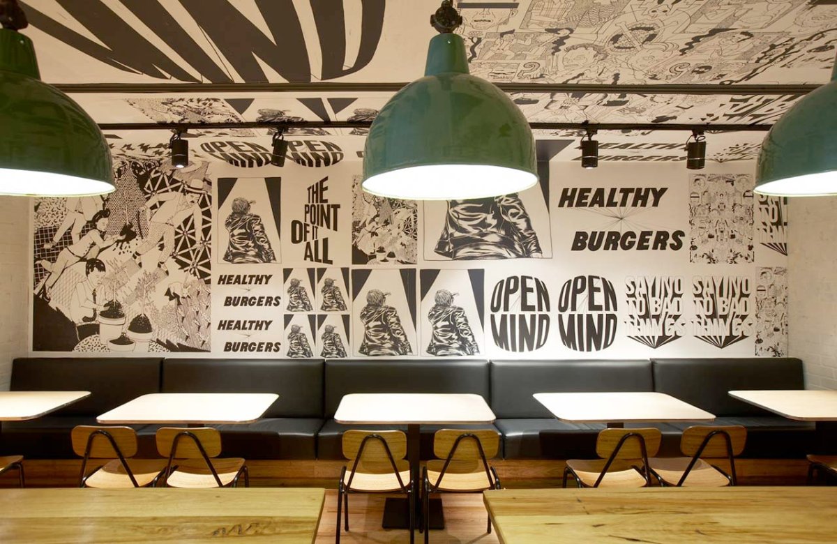 Интерьер стен в кафе