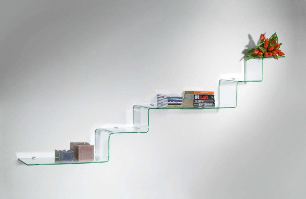 Прозрачные полки на стену