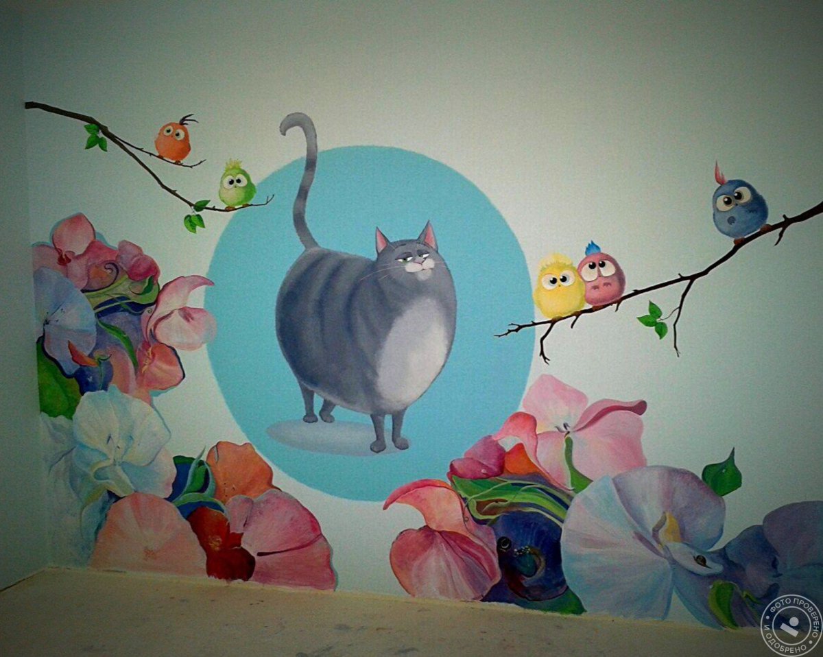 Рисование акрилом на стене