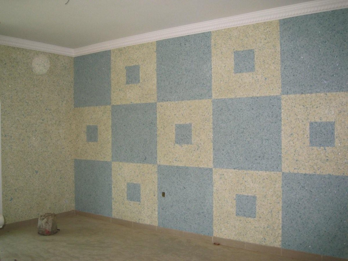 Комбинирование жидких обоев