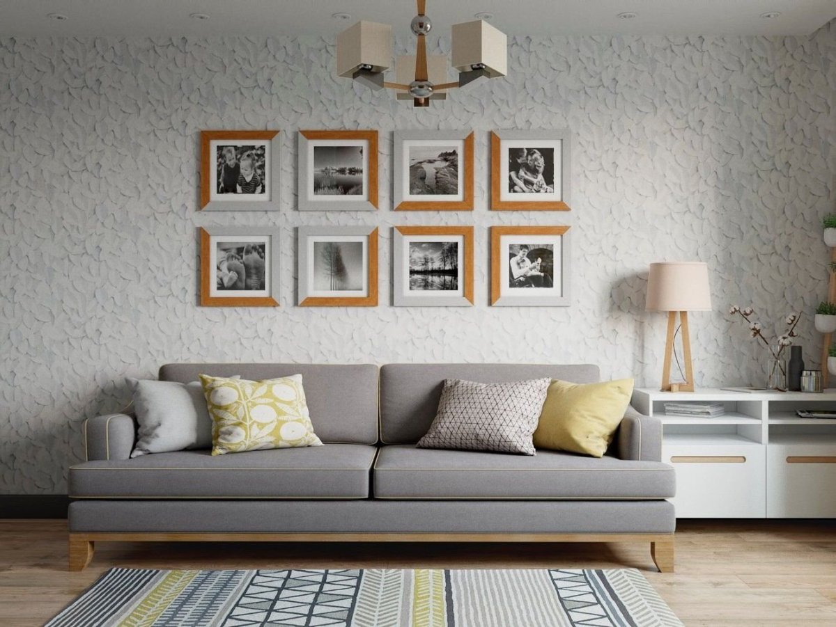 Декор акцентной стены в гостиной