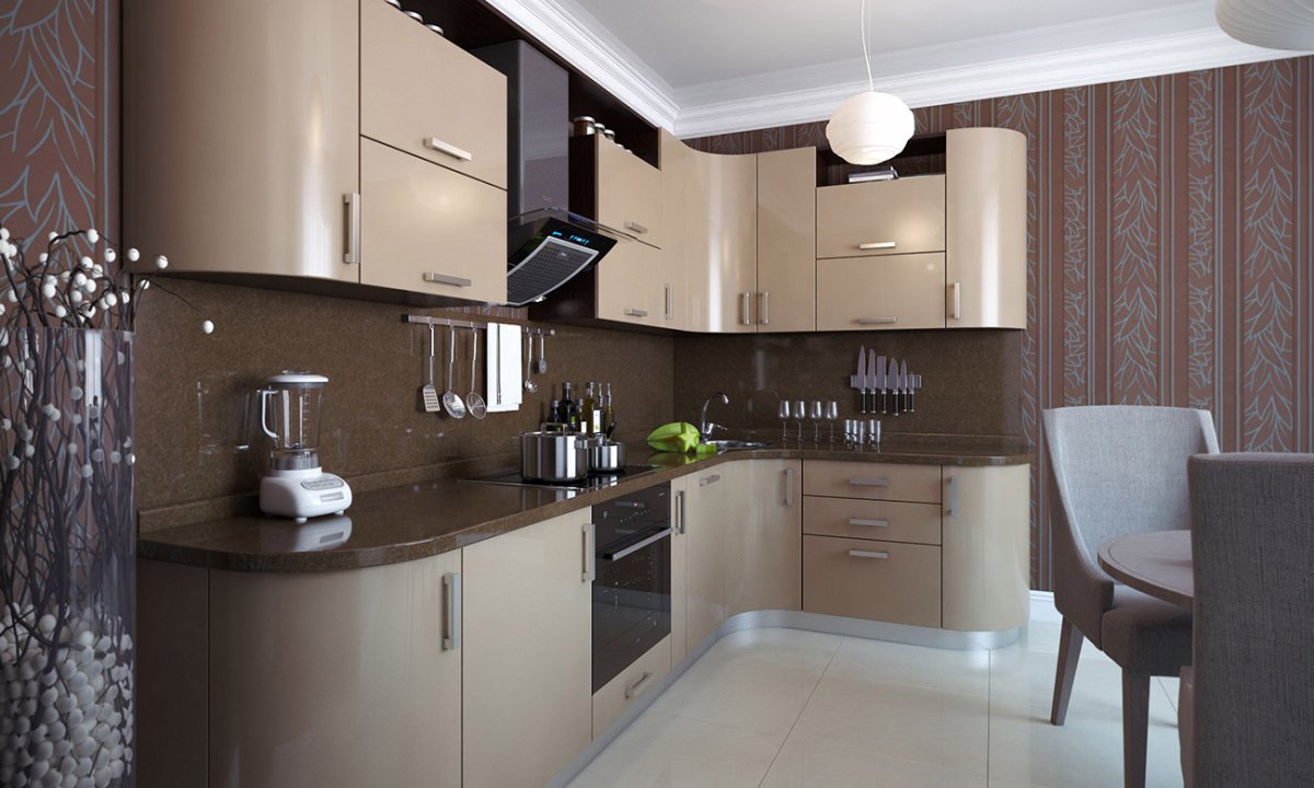 Коричневая кухня в интерьере