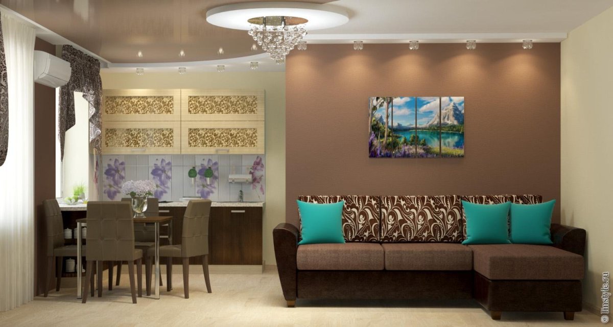 Кухни в бело коричневом цвете