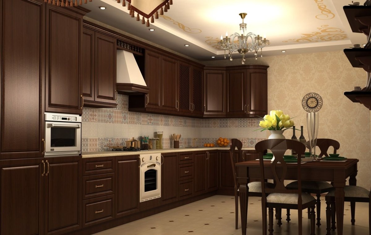 Кухня в кофейных тонах