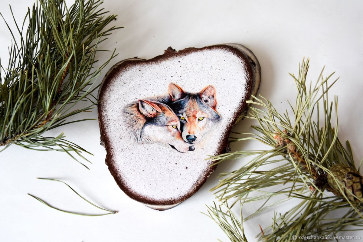 Декупаж на спиле дерева