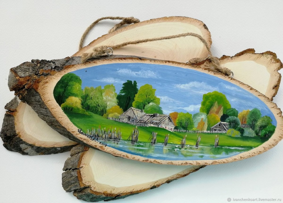 Живопись на спиле дерева