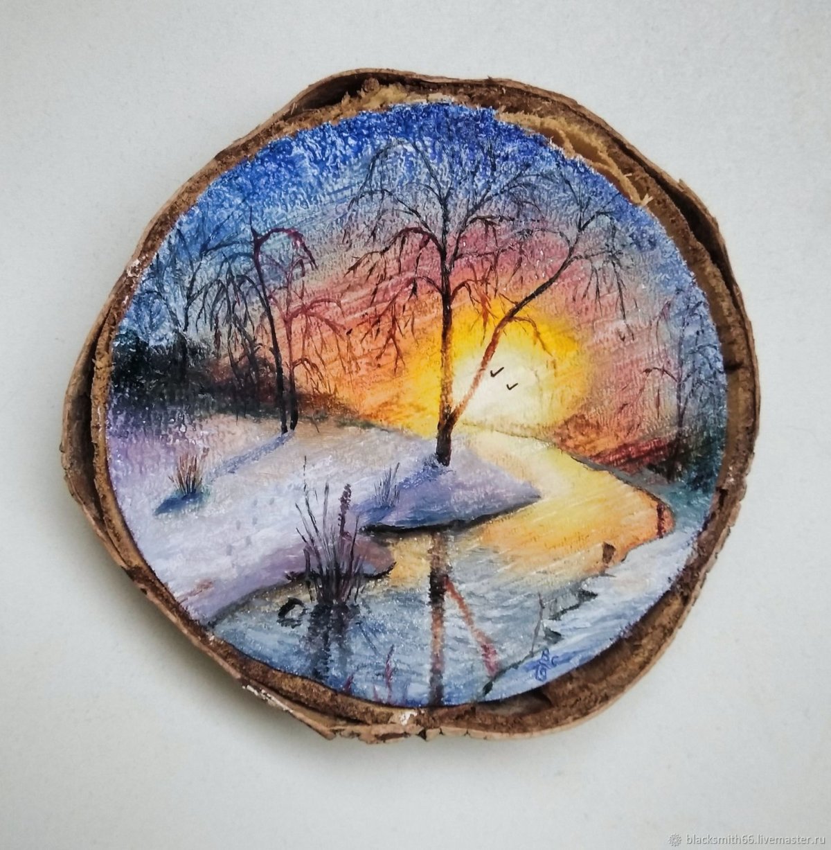 Живопись на срезе дерева