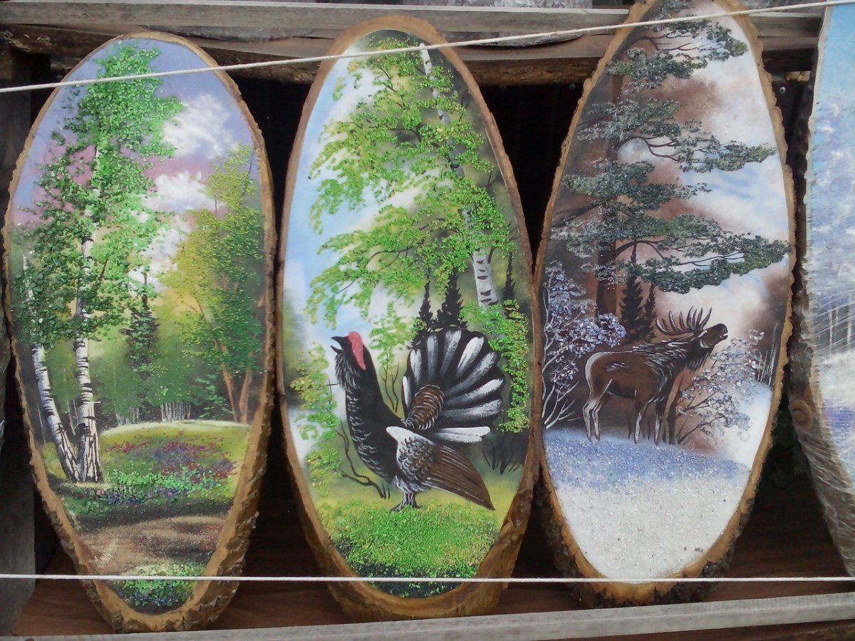 Панно на спиле дерева своими руками