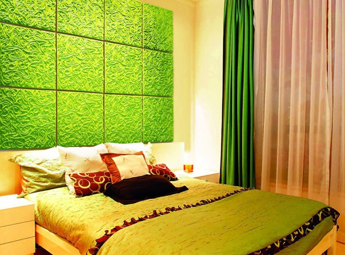 Спальня в темно зеленом цвете