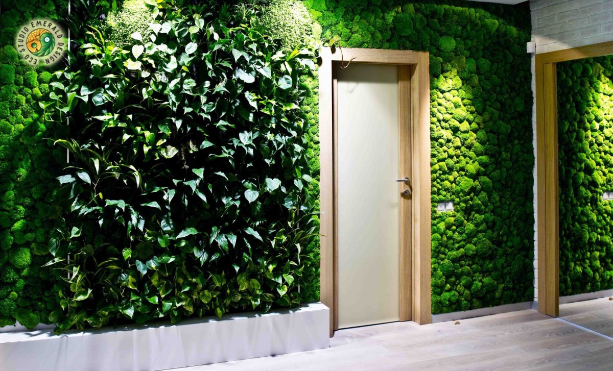 Кирпичная стена с вьюном