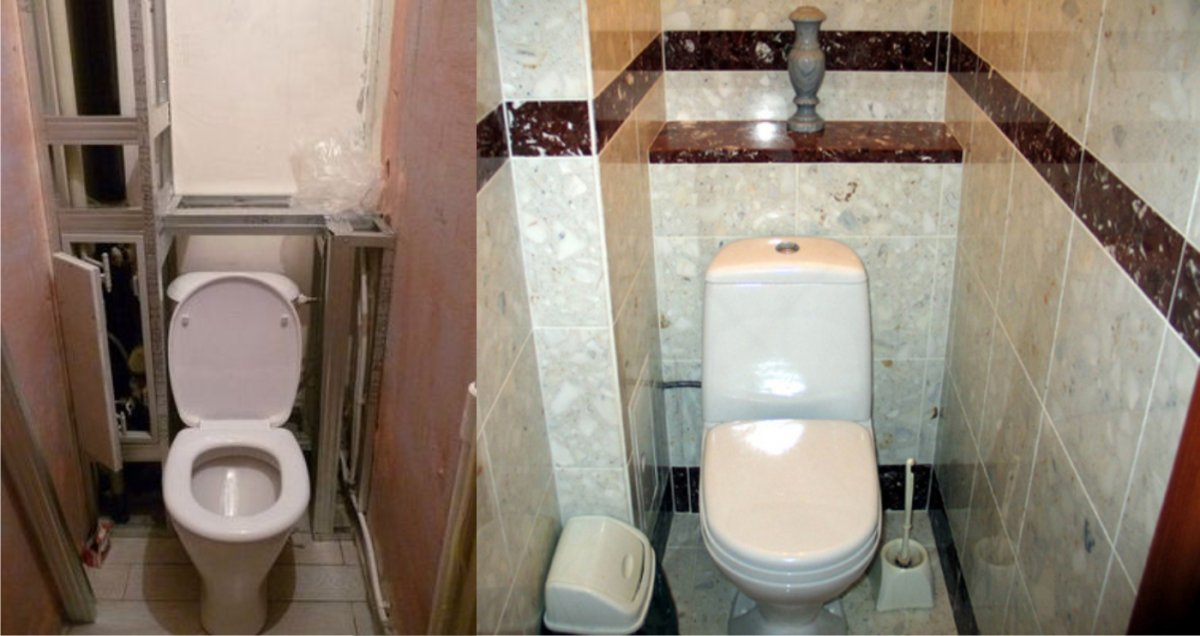 Спрятать трубы в туалете