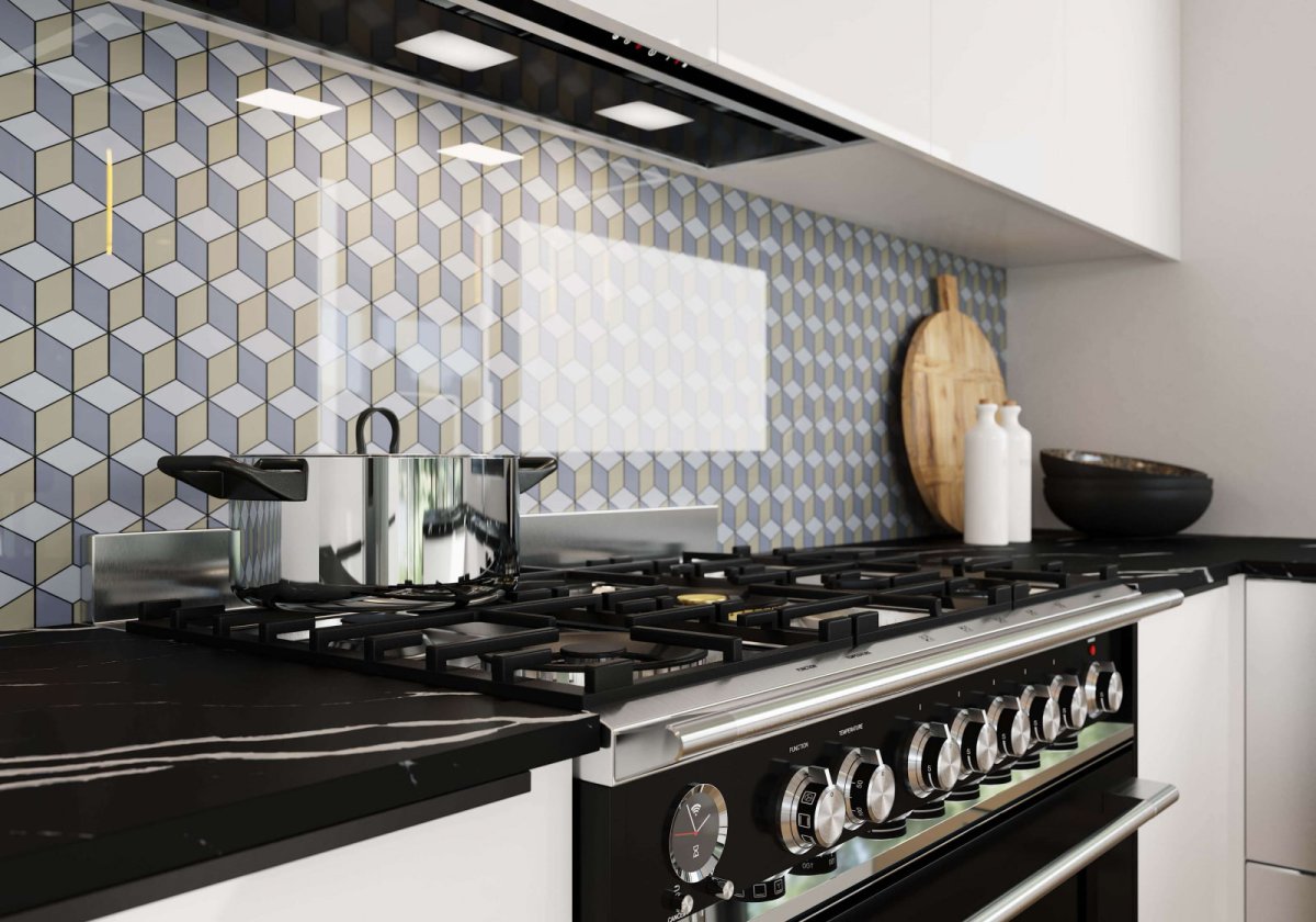 Геометрический фартук на кухню