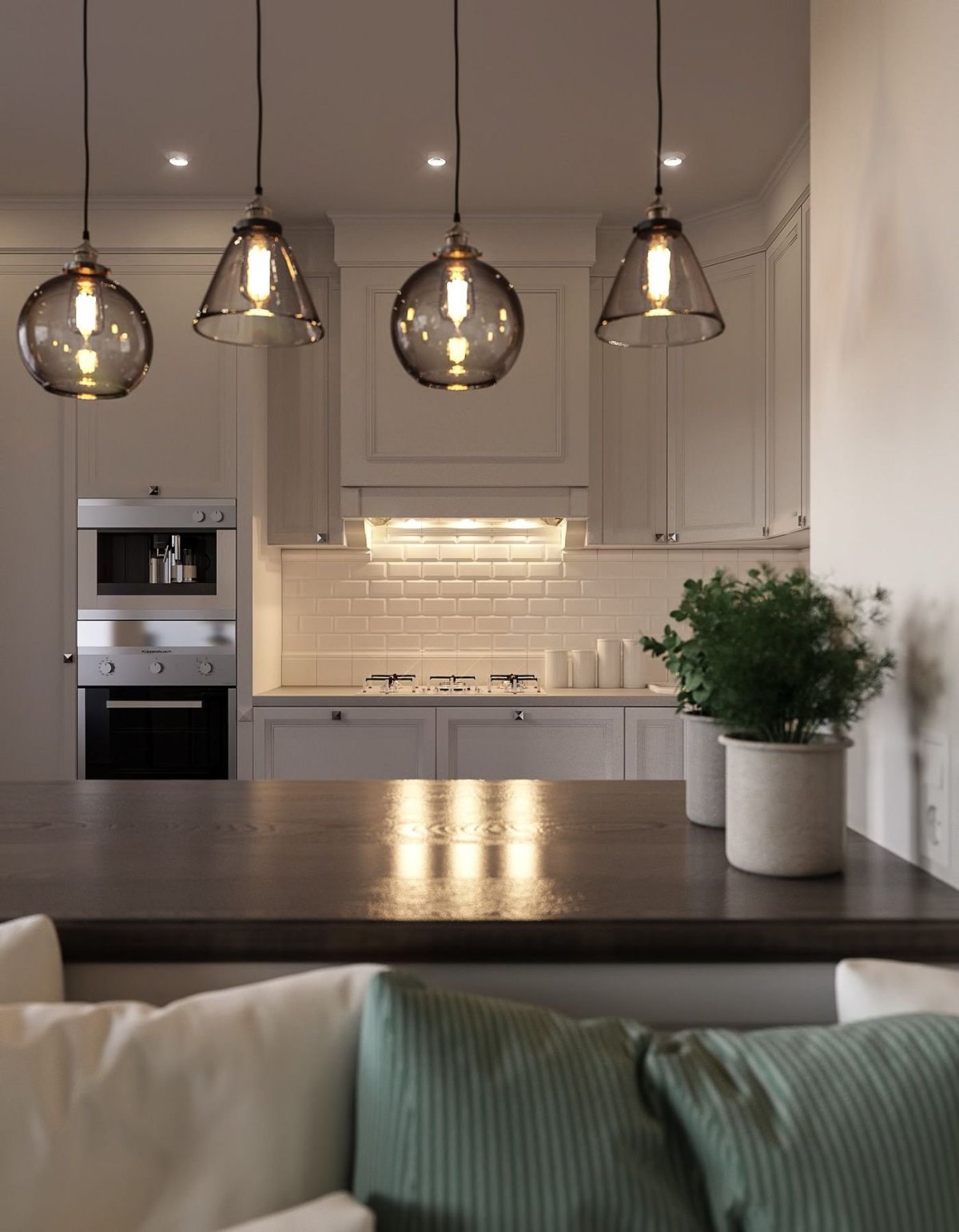 Настенный светильник над столом