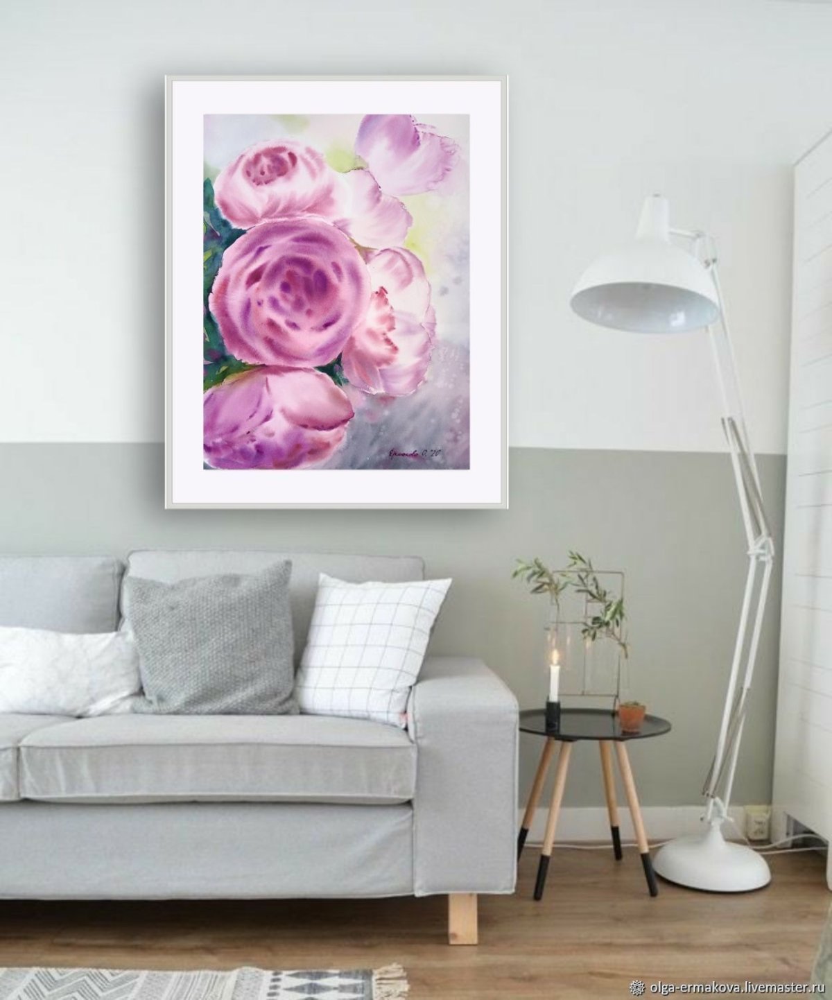 Шторы с пионами в интерьере