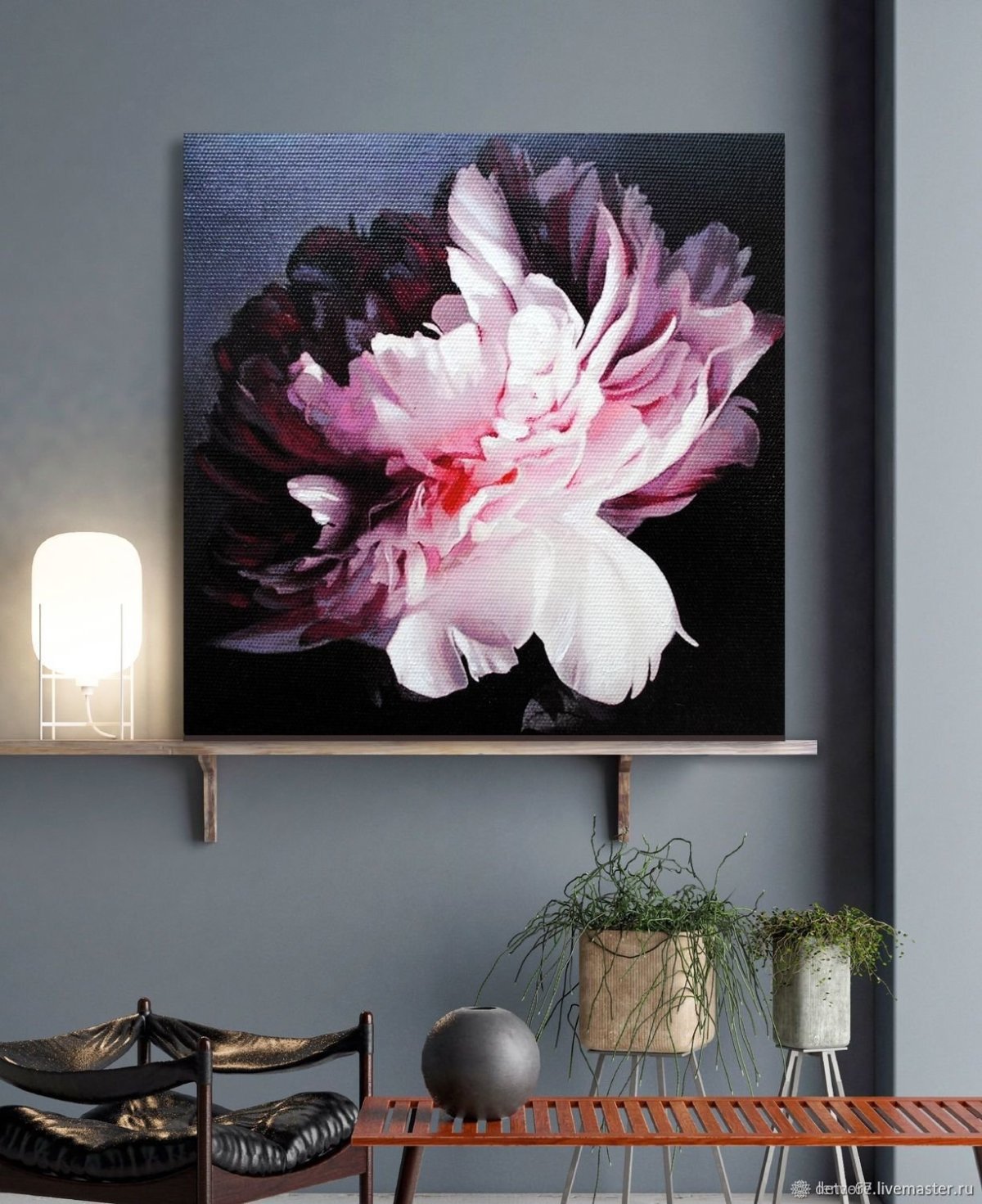 Цветы розовые картины интерьер