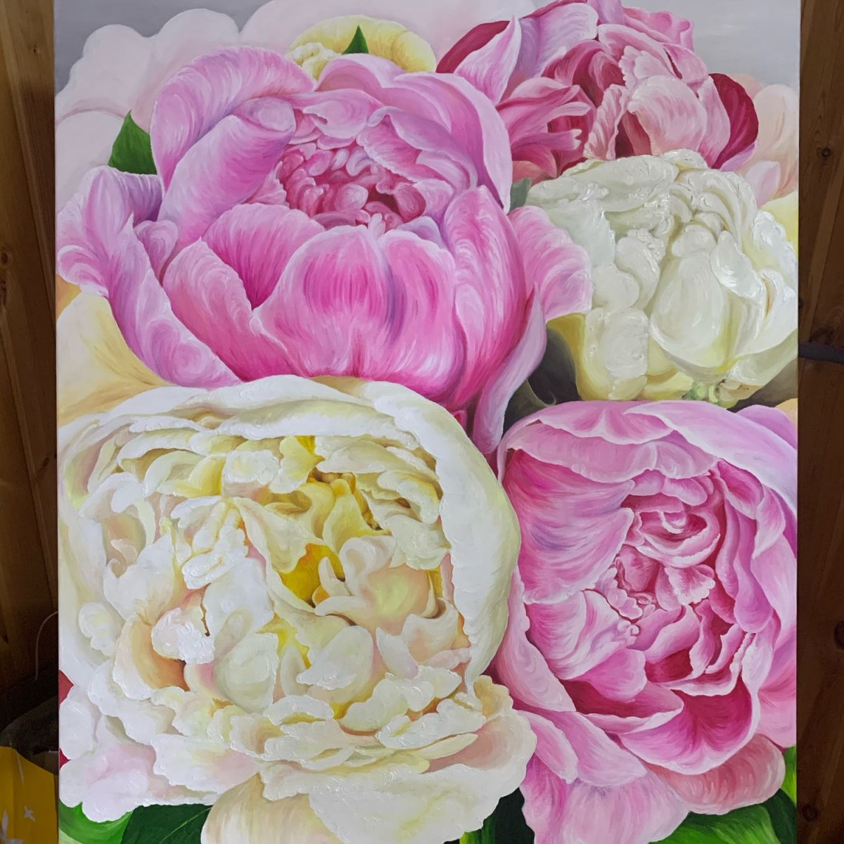 Картина пионы интерьерная горизонтальная