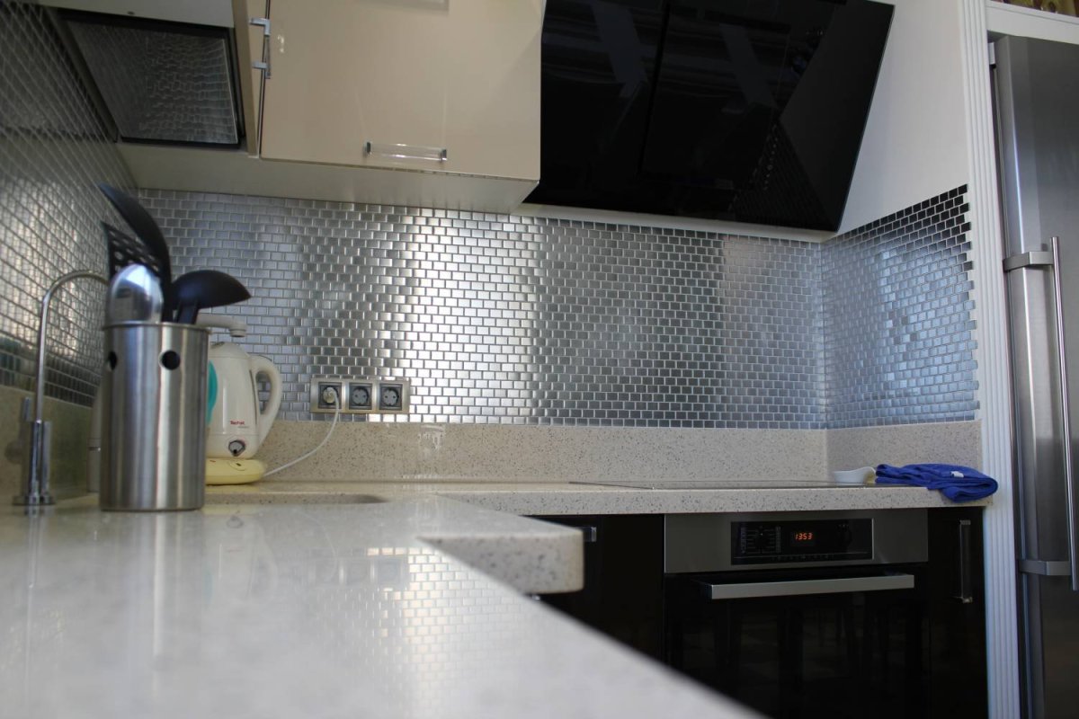 Металлическая мозаика на фартук