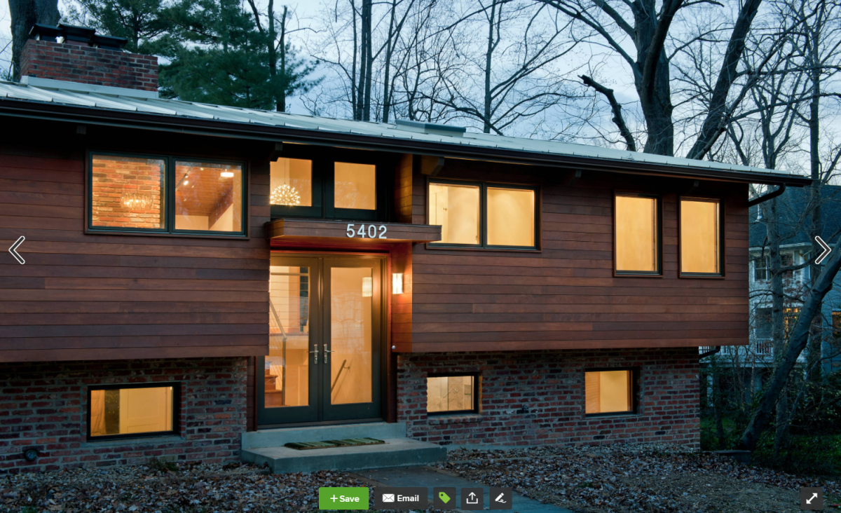 Фасады дома с плоской кровлей планкен