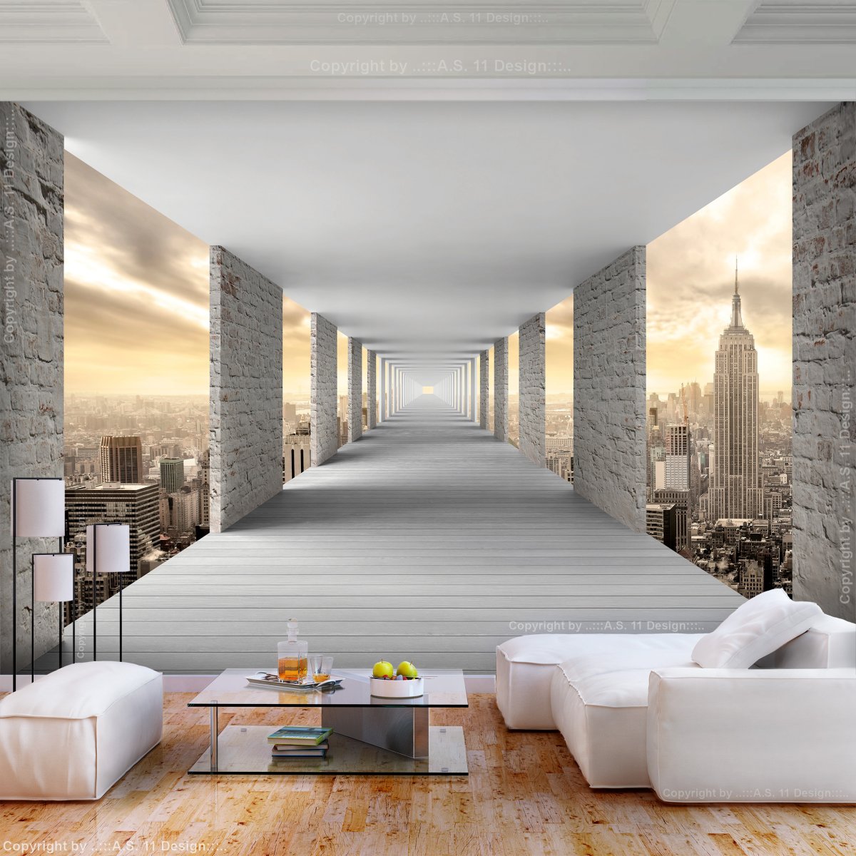 Обои с перспективой в интерьере