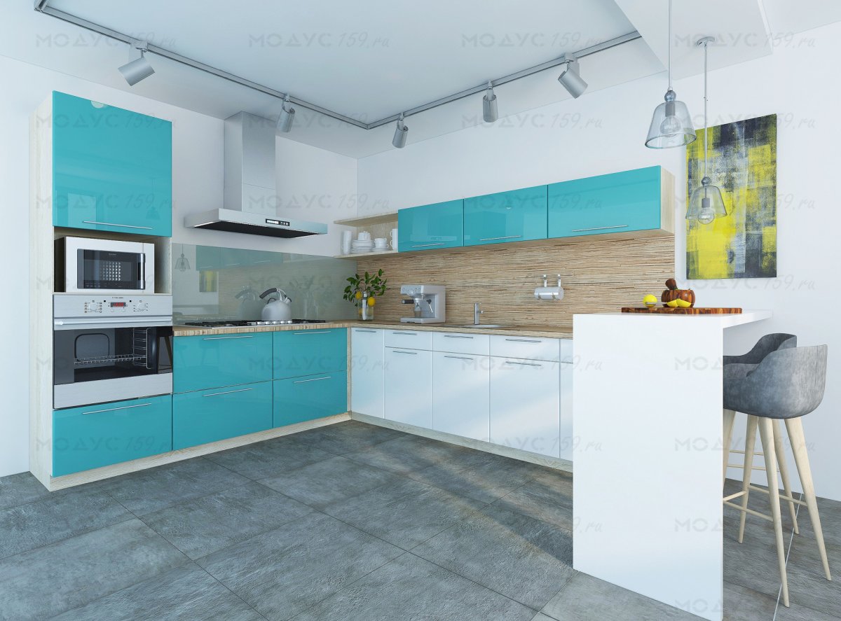 Кухня Аквамарин глянец