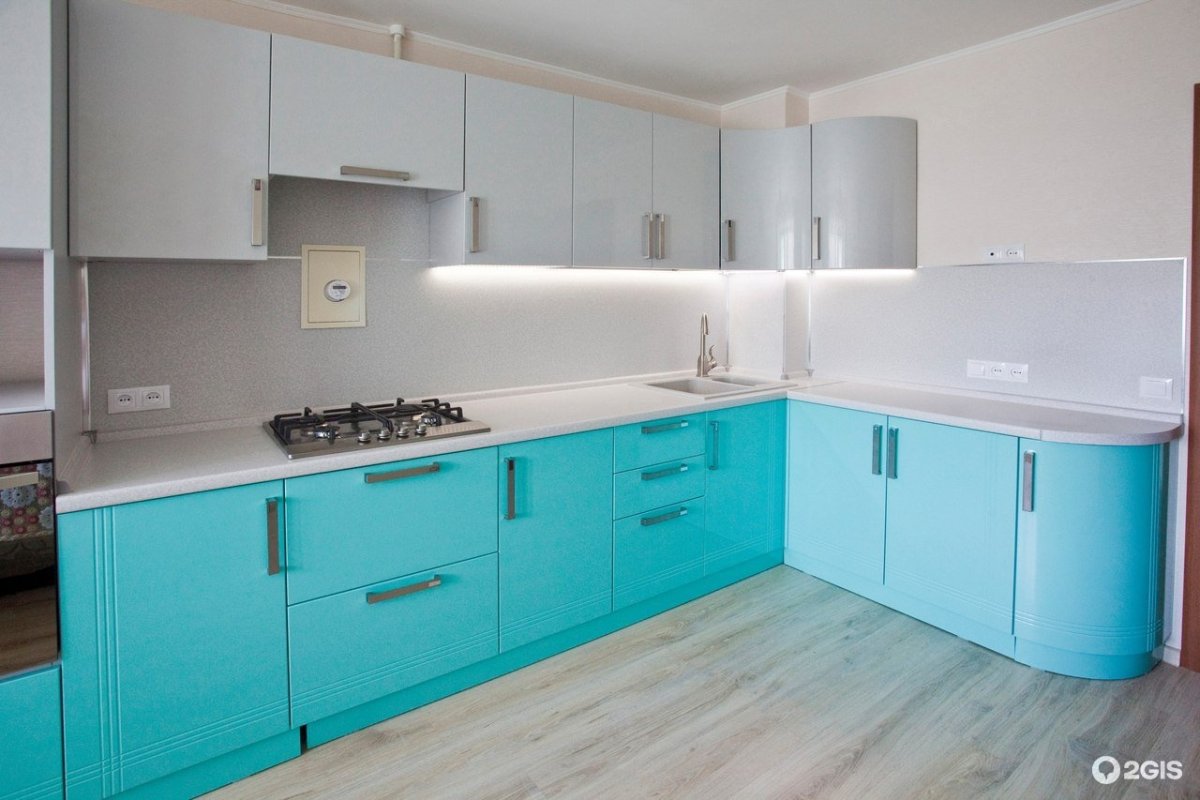 Экран для кухни бирюзовый