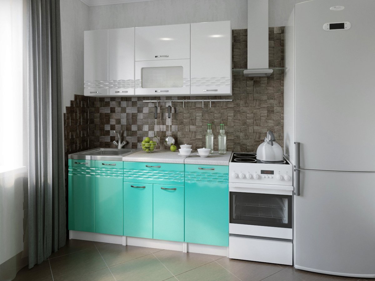 Кухня Люкс морская волна