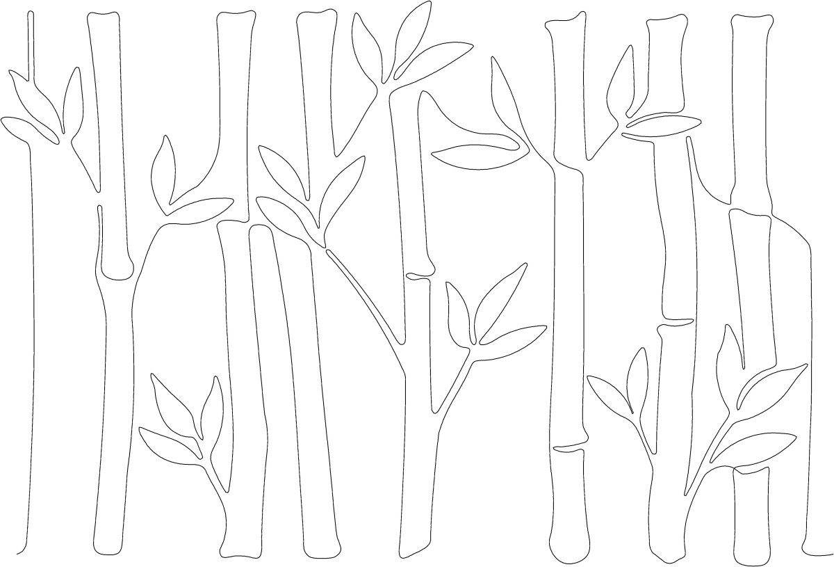 Трафарет бамбук для декора стен