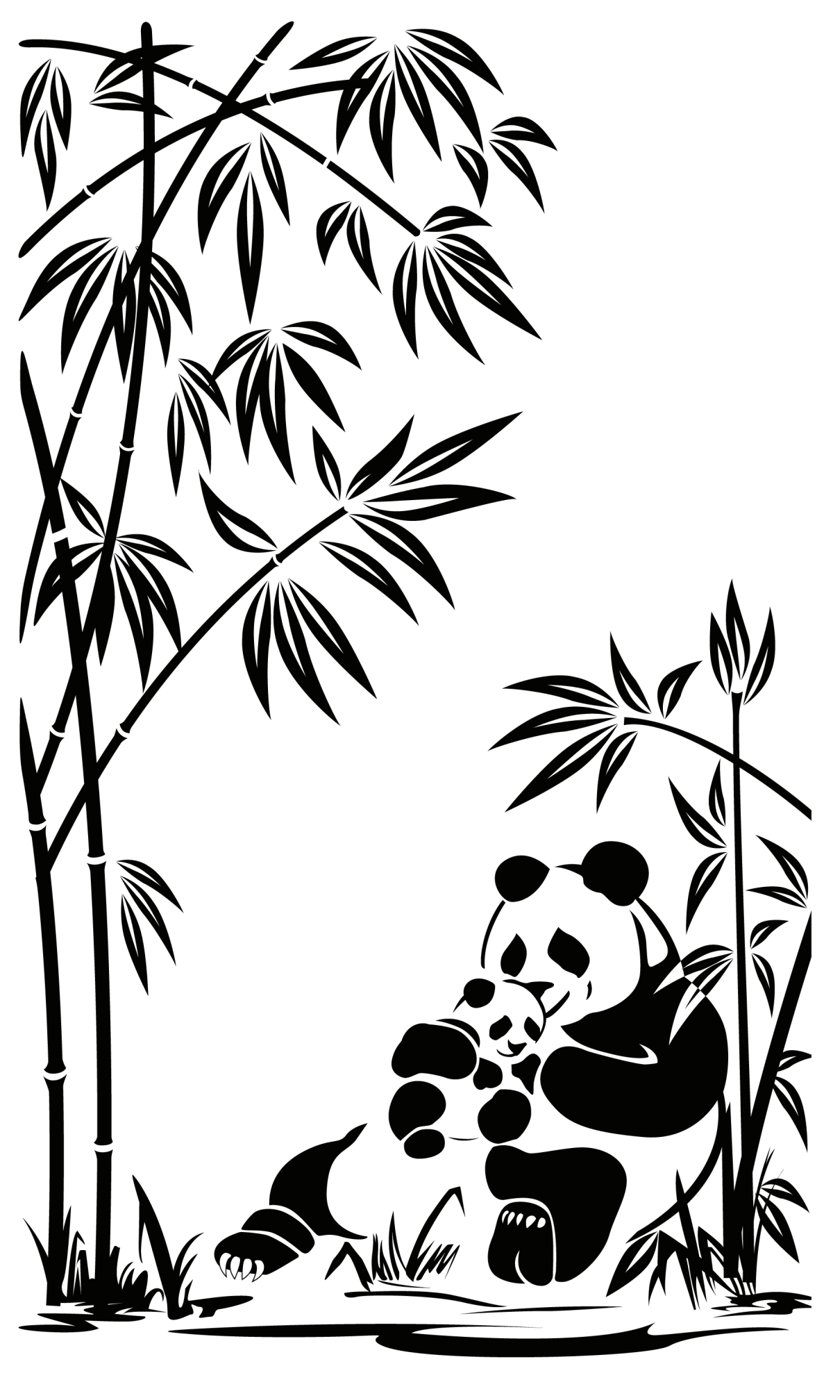 Трафарет бамбук